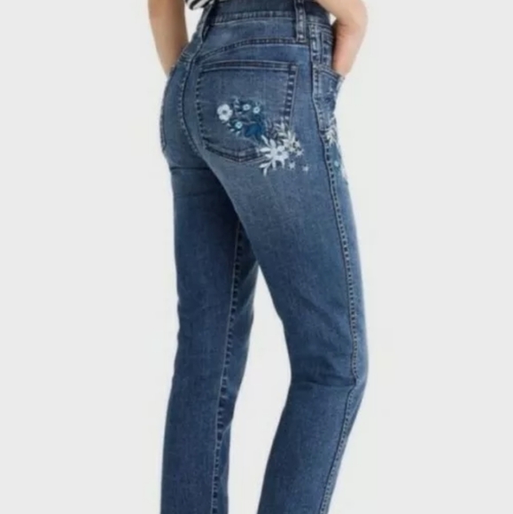 J. Crew embroidered Vintage Straight Jeans size 28 - Picture 3 of 7